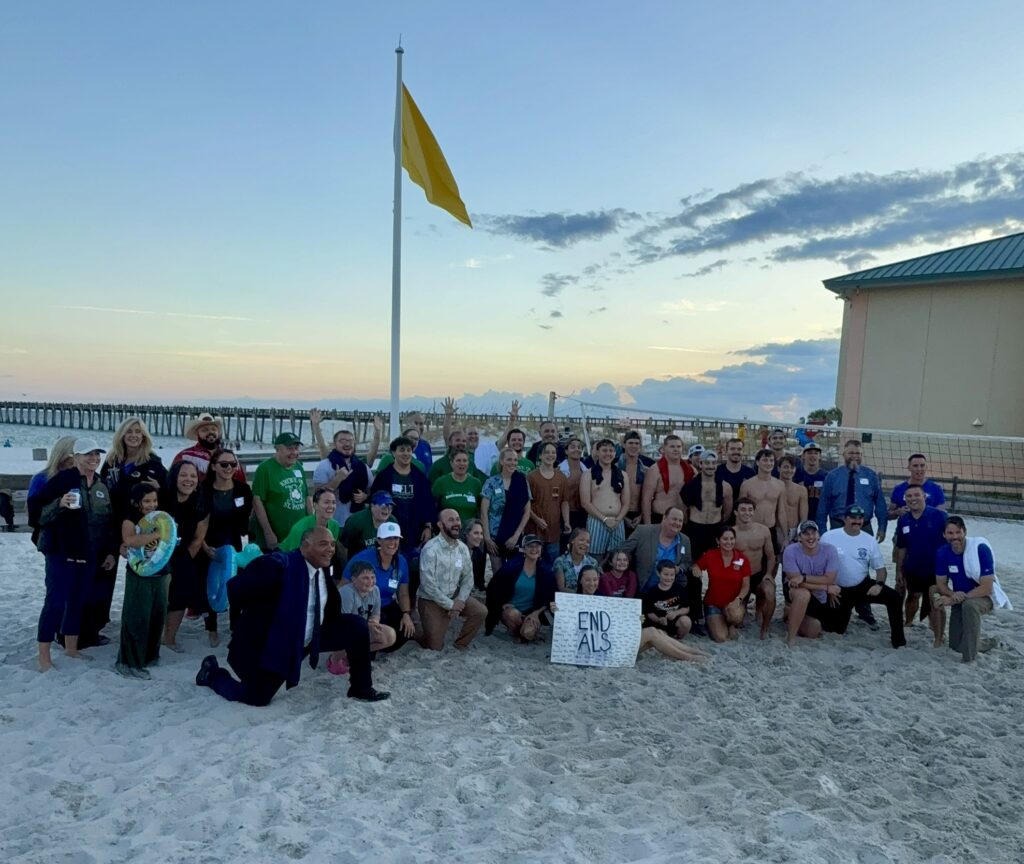 Local leaders participating in the Pensacola Beach CEO Soak supporting The ALS Association